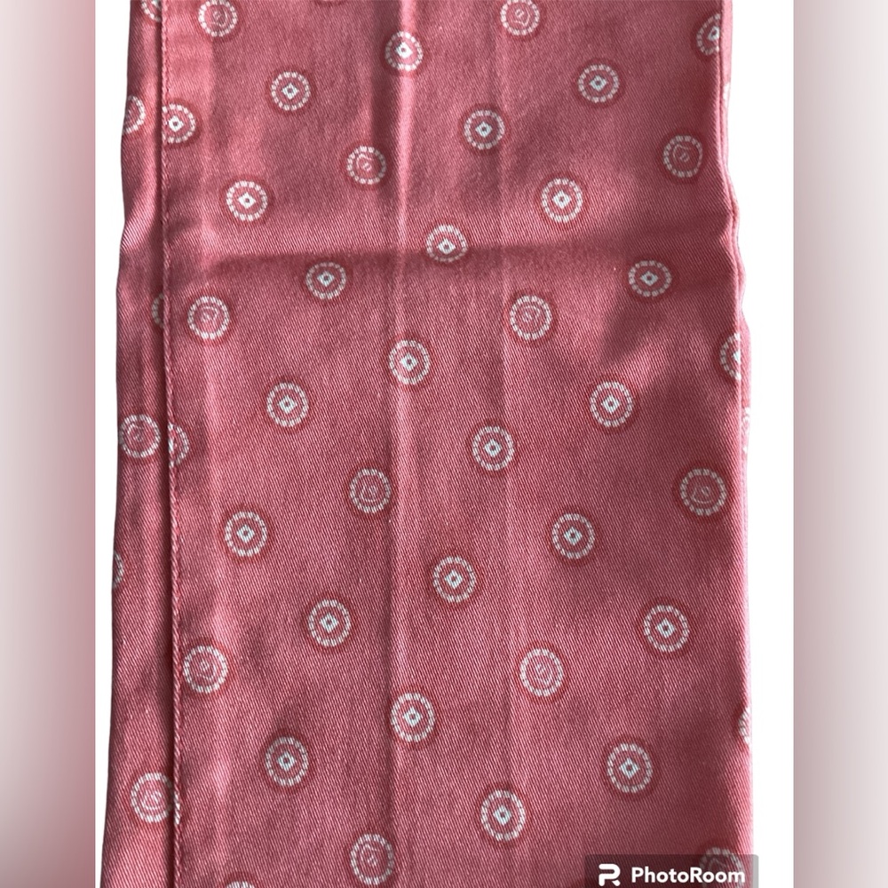 Dismero Womens Casual Pants Pink Salmon Circle Print Made in Italy Sz S - Picture 3 of 7